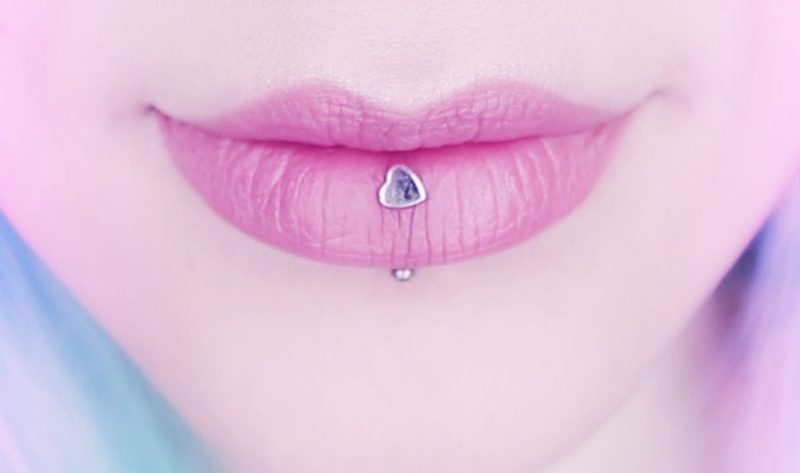 vertical labret jewelry